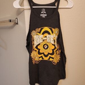 Bucees Gray and Yellow Graphic Tank Top